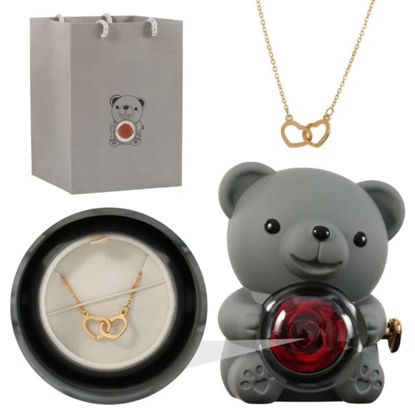 Teddy Themed Customized Jewelry Gift Set With Pendant