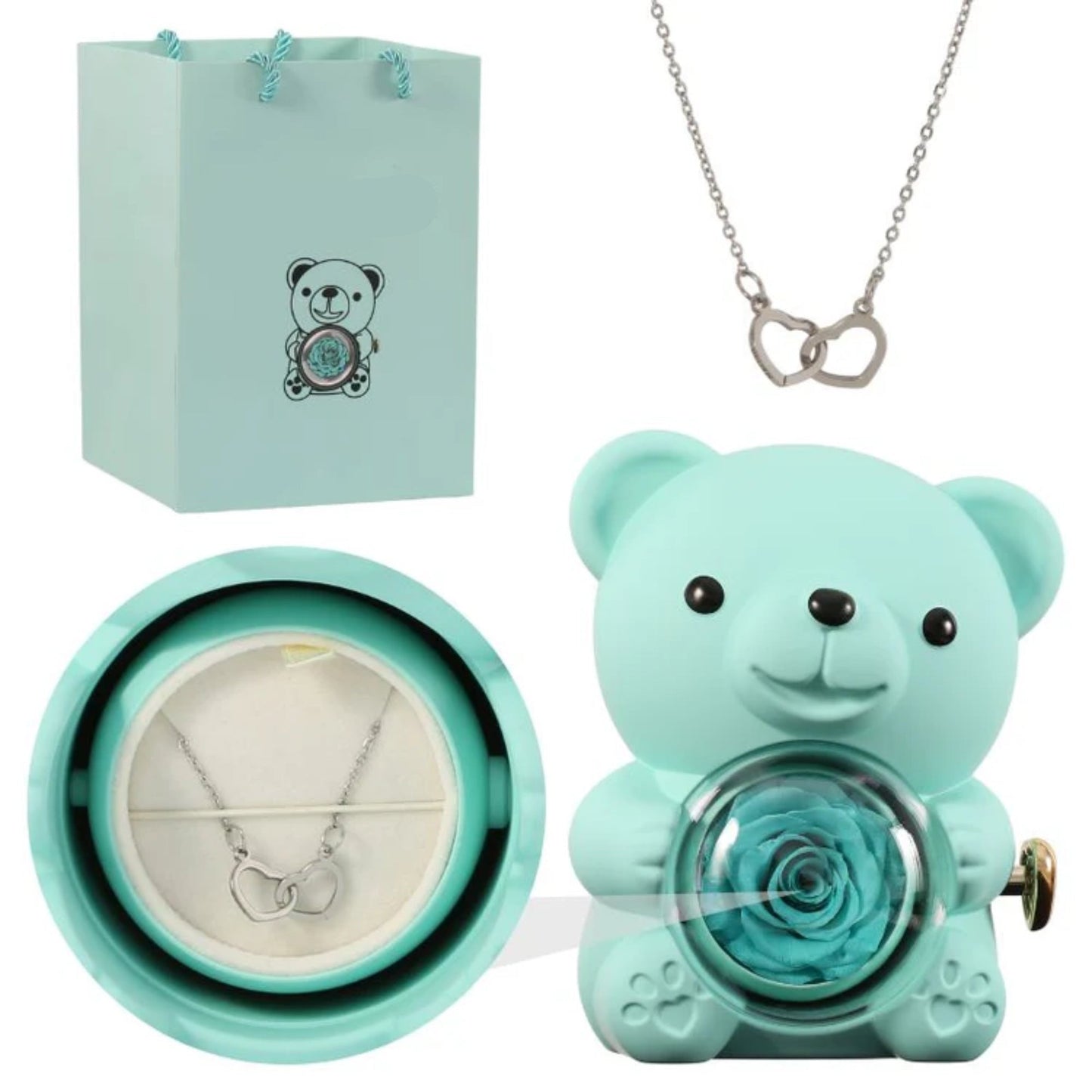 Teddy Themed Customized Jewelry Gift Set With Pendant