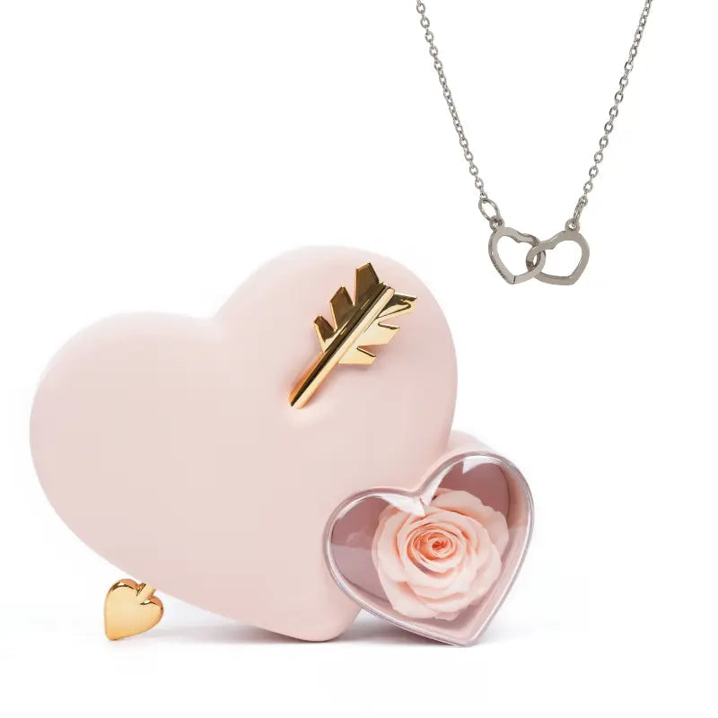 Rose Keepsake Box With Engraved Necklace