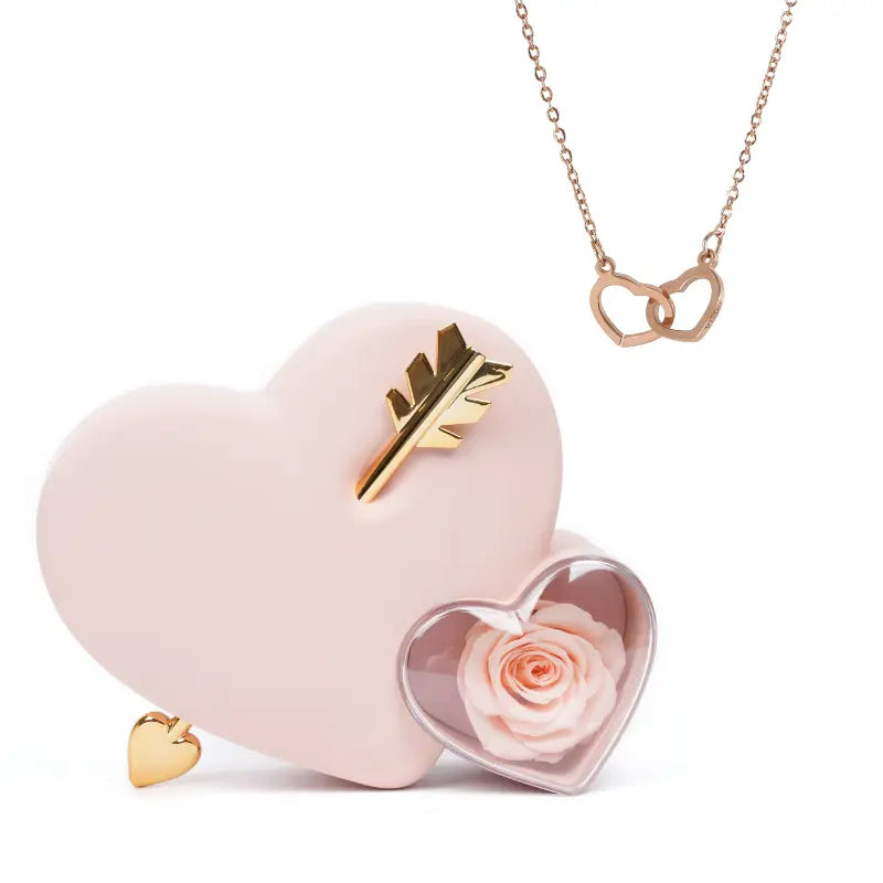 Rose Keepsake Box With Engraved Necklace