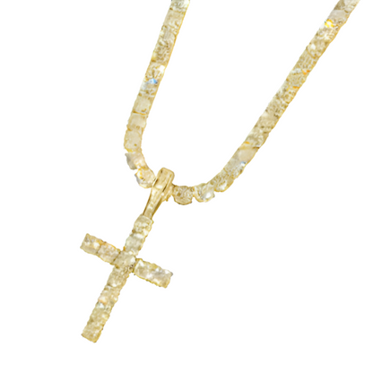 Cross Pendant Necklace With Diamond Accents