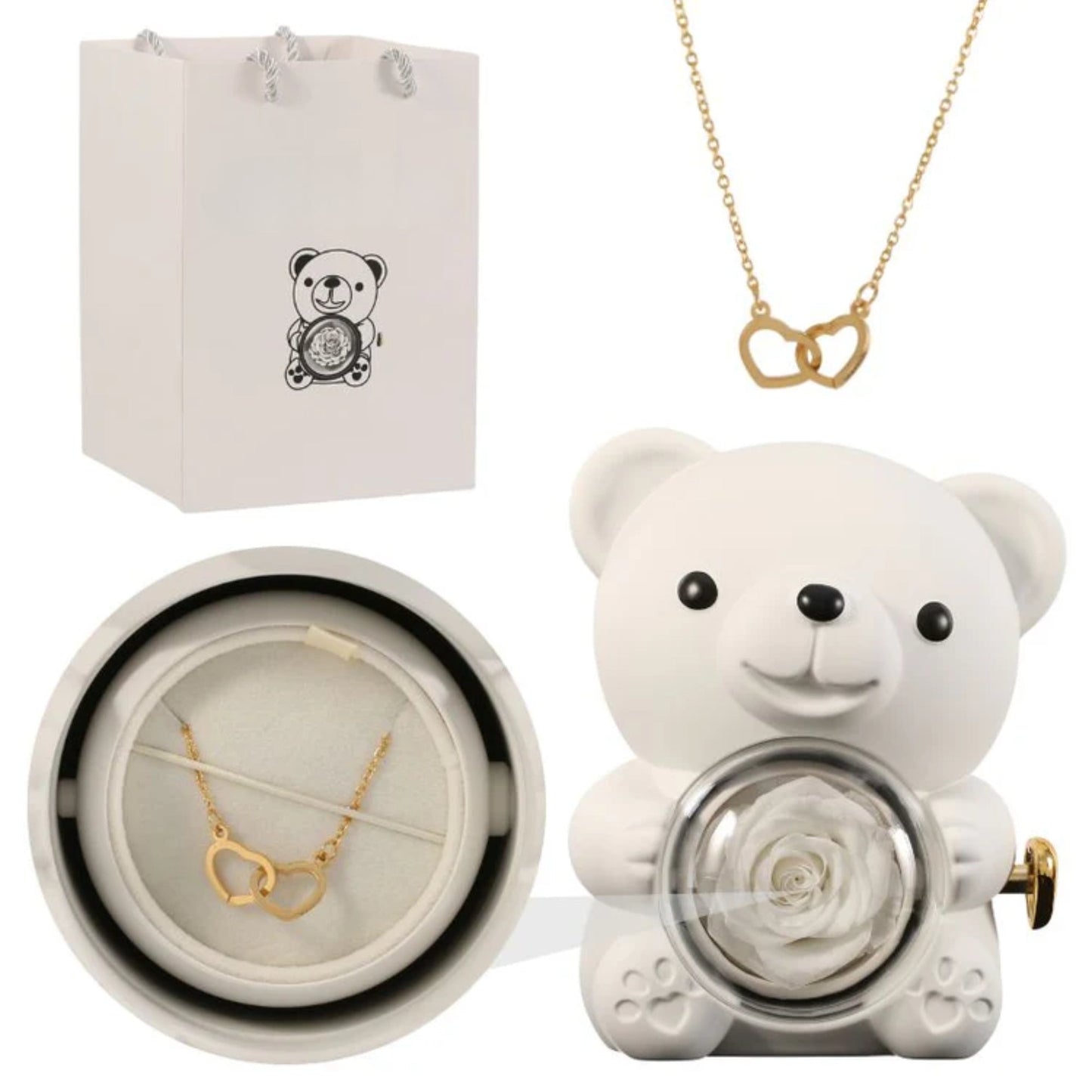 Teddy Themed Customized Jewelry Gift Set With Pendant