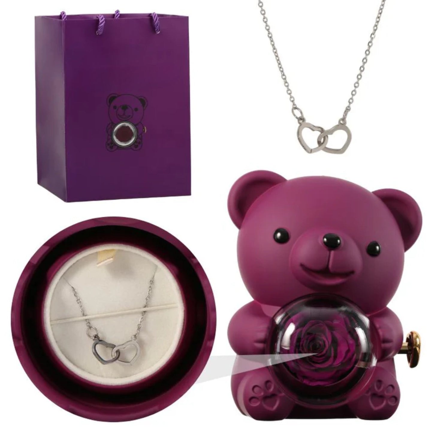 Teddy Themed Customized Jewelry Gift Set With Pendant