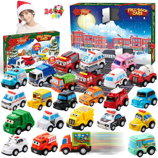 Christmas Countdown Advent Calendar With 24 Mini Vehicles