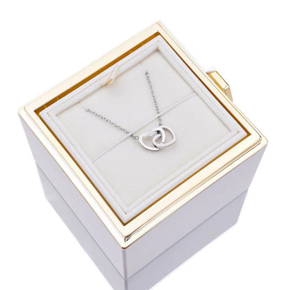 Eternal Rose Box With Custom Engraved Necklaces