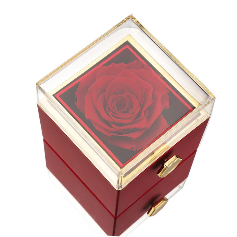 Eternal Rose Box With Custom Engraved Necklaces