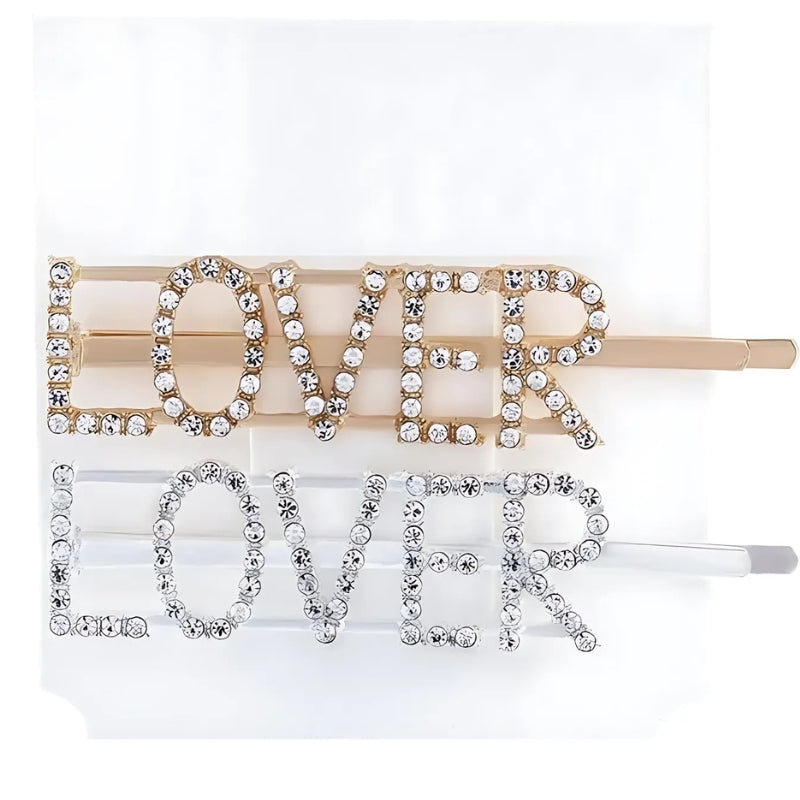 Letter Rhinestone Hair Clip Headwear For Women