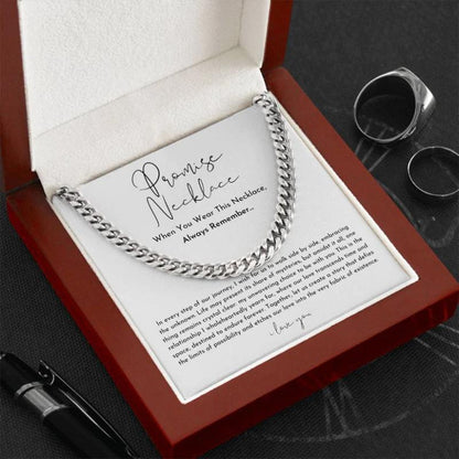 Cuban Design Promise Necklace Gift Box