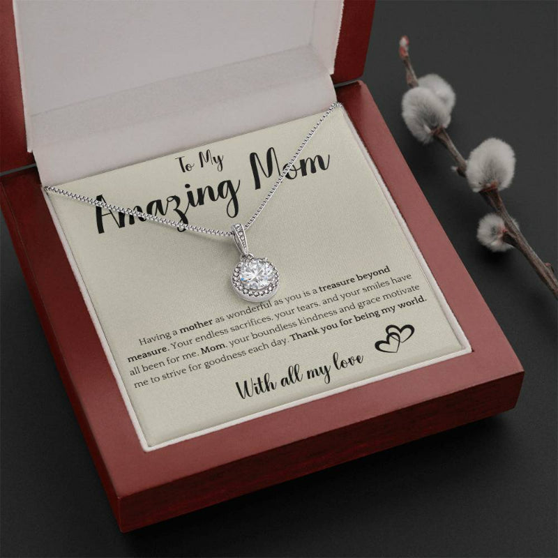 To My Amazing Mom Mothers Day Necklace With Giftbox