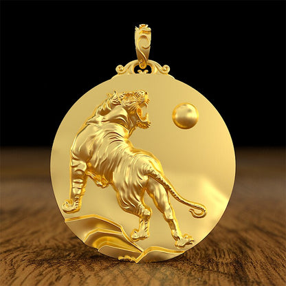 Men's Zodiac Mountain Tiger Pendant