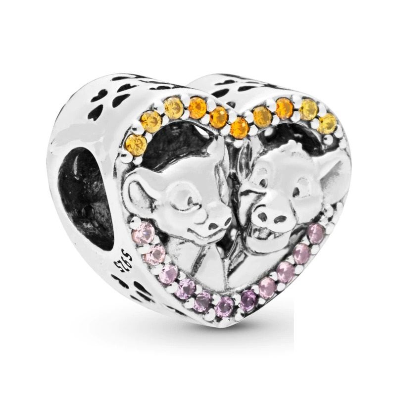 Sterling Sparkling Silver Bead Charm For Women