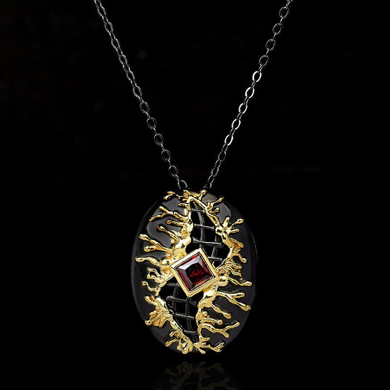 Hollow Leaf Diamond Pendant Necklace