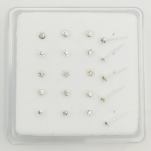 Sterling Silver Nose Stud Crystal Piercing Jewelry