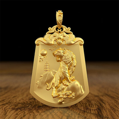 Men's Zodiac Mountain Tiger Pendant