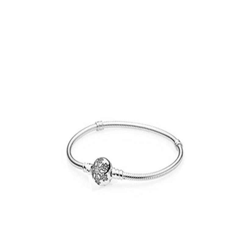 Sterling Charm Chain Bangle Bracelets For Women