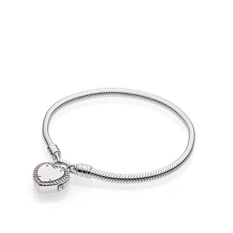 Sterling Charm Chain Bangle Bracelets For Women