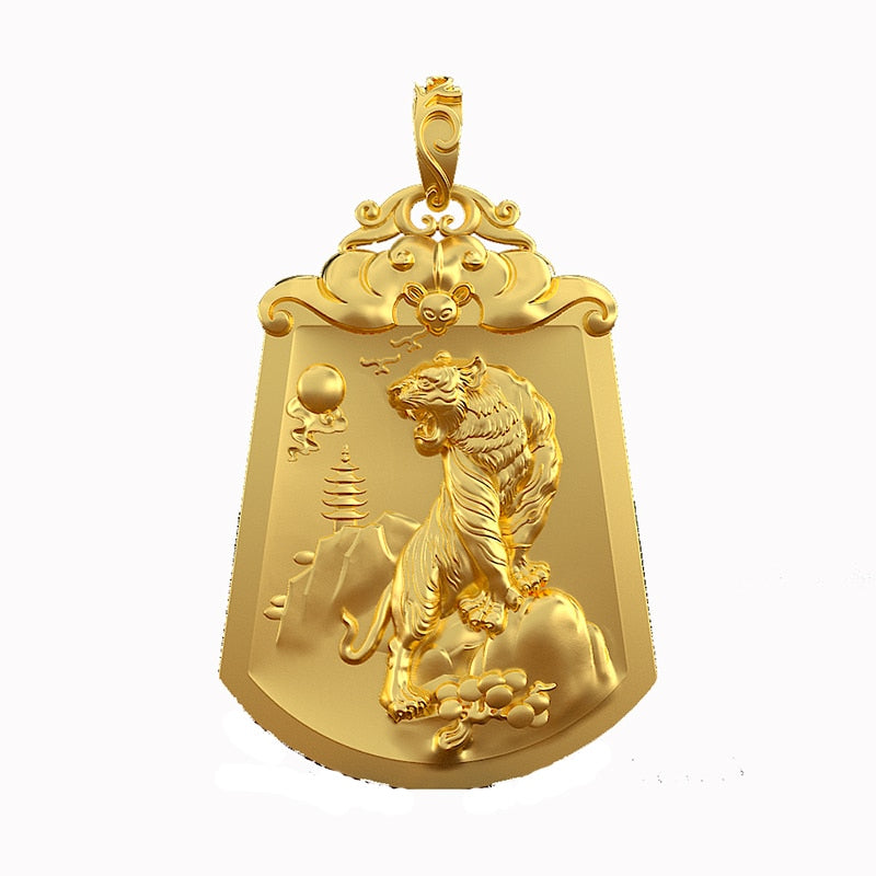 Men's Zodiac Mountain Tiger Pendant