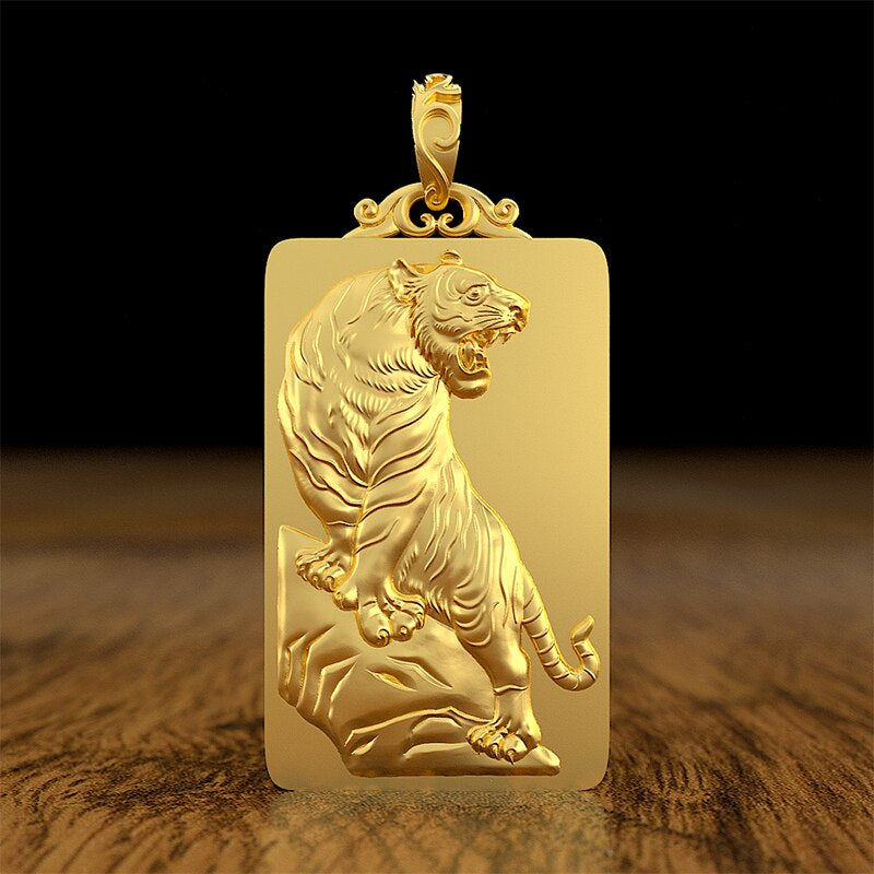 Men's Zodiac Mountain Tiger Pendant