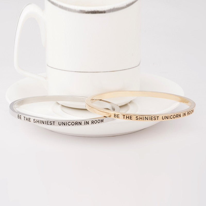 Be the Shiniest Unicorn in Room Engraved Bangle - Ashley Jewels - 1