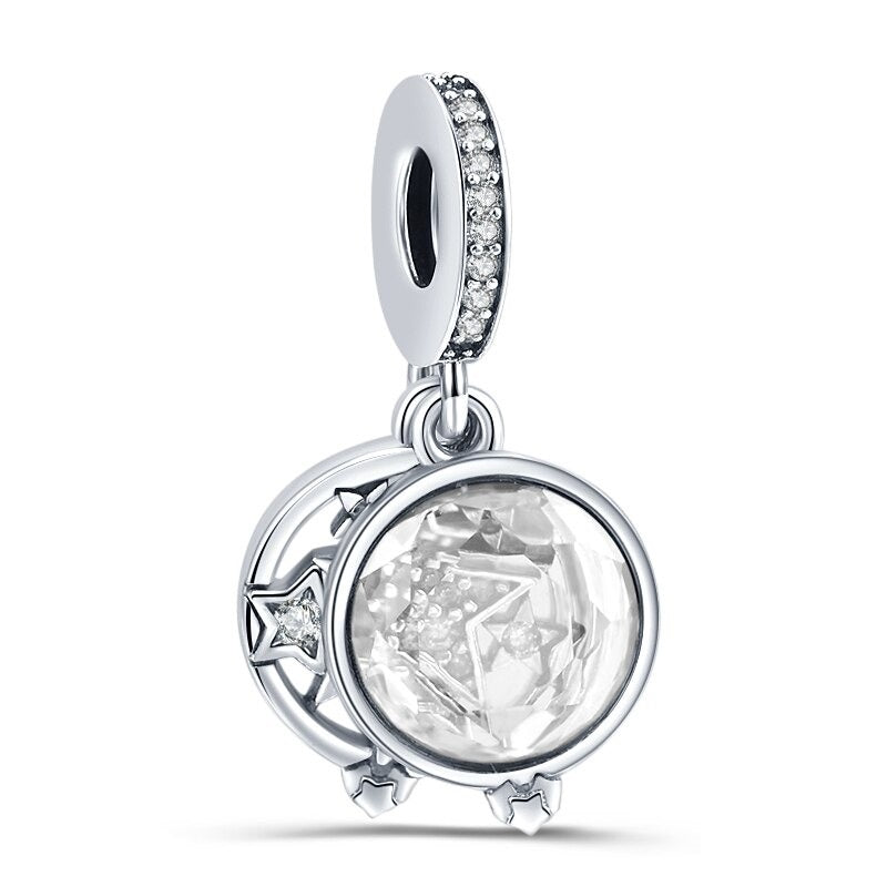 Silver Shiny Zircon Bead For Women DIY Jewelry