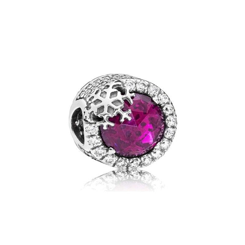 Sterling Silver Sparkling Zircon Bead Charms For Women