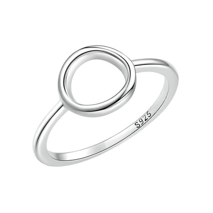 Sterling Silver Simple Fashion Circle Ring For Women