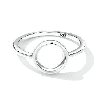 Sterling Silver Simple Fashion Circle Ring For Women