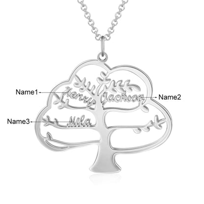 Custom Family Tree Name Necklace Personalized Tree of Life Nameplate Pendant Fine Jewelry Gifts
