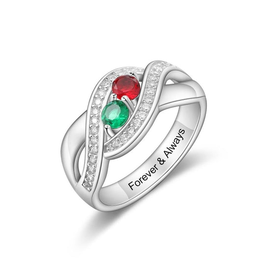 925 Sterling Silver Customized Birthstone Ring